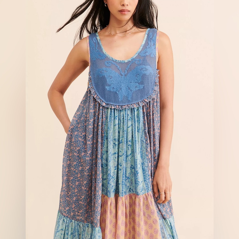 Free People Blue and Pink Maxi Dress - Picture 3 of 8